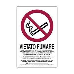 CARTELLO VIETATO FUMARE...
